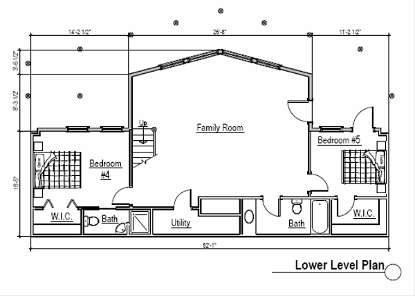 Log Floor Plan - Lower Floor Plan #451-2