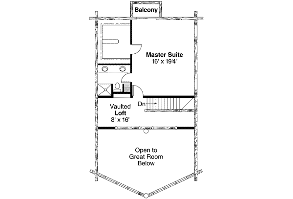 Architectural House Design - Cabin Floor Plan - Upper Floor Plan #124-263