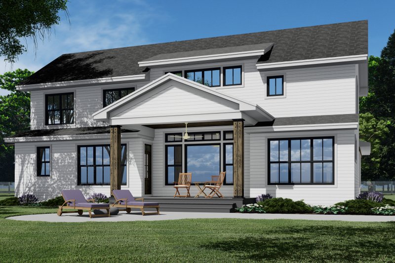 House Plan Design - Exterior - Rear Elevation 1 for Farmhouse House Plan #51-1207 - 5 bed, 3.5 bath
