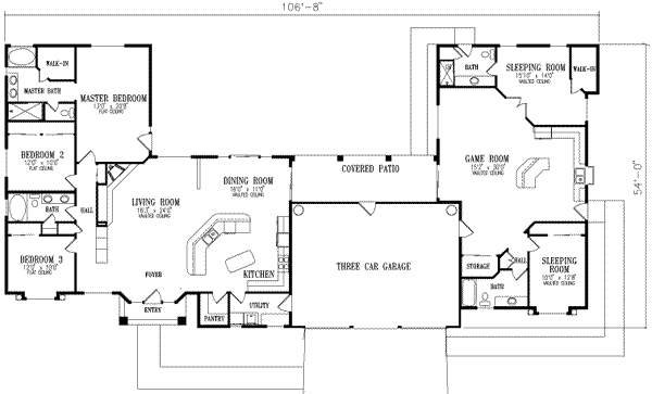 Dream House Plan - Adobe / Southwestern Floor Plan - Main Floor Plan #1-786