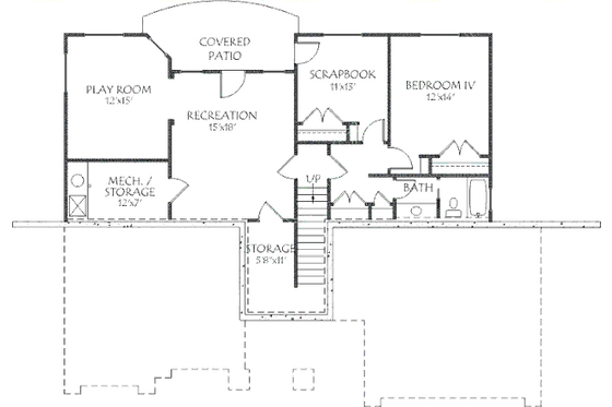 Floor Plan - Lower Floor House Plan #24-261 - 5 bed, 3 bath