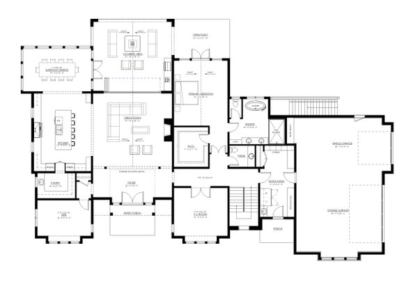 Home Plan - Floor Plan - Main Floor for Contemporary House Plan #1114-109 - 4 bed, 3 bath