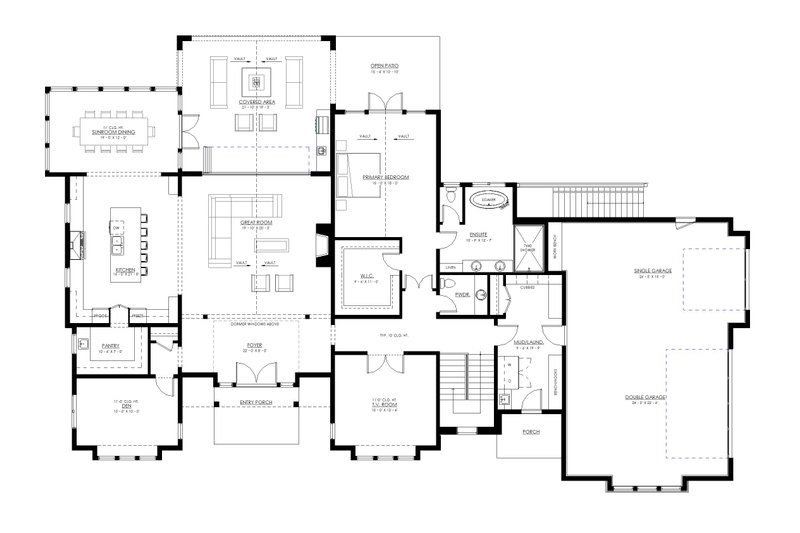 Home Plan - Floor Plan - Main Floor for Contemporary House Plan #1114-109 - 4 bed, 3 bath