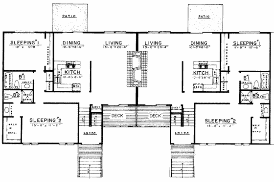 Floor Plan - Main Floor for Modern House Plan #303-151 - 3 bed, 3 bath