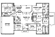 European Style House Plan - 4 Beds 4.5 Baths 3038 Sq/Ft Plan #45-333 