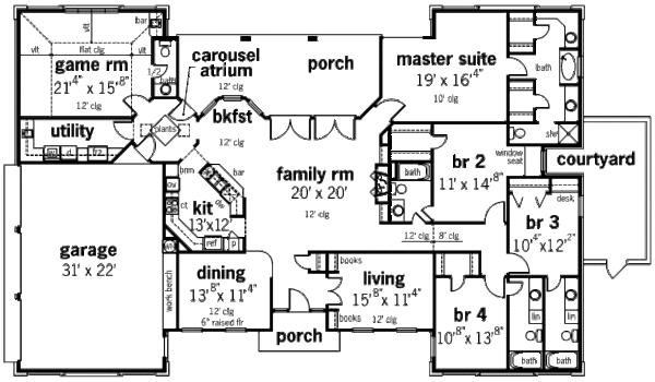 Dream House Plan - European Floor Plan - Main Floor Plan #45-333
