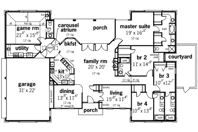 Home Plan - Floor Plan - Main Floor for European House Plan #45-333 - 4 bed, 4.5 bath