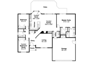 Floor Plan - Main Floor for Traditional House Plan #124-569 - 3 bed, 2 bath