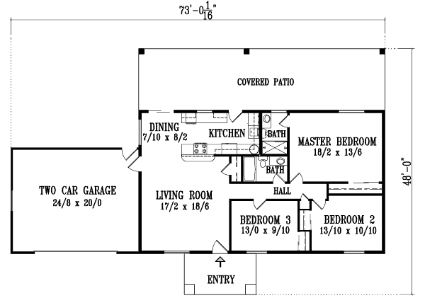 Dream House Plan - Adobe / Southwestern Floor Plan - Main Floor Plan #1-1195
