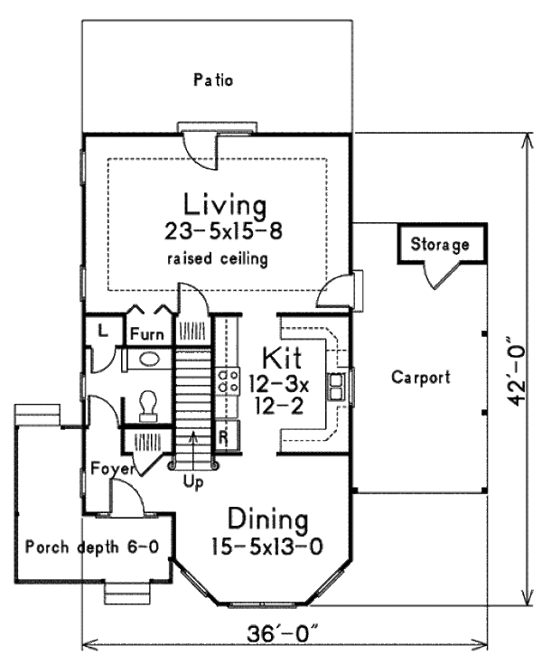 Cottage Floor Plan - Main Floor Plan #57-227