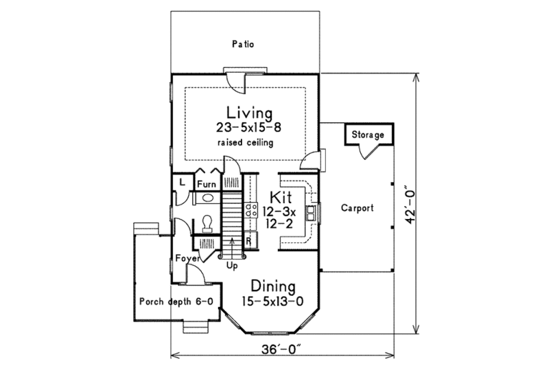 Dream House Plan - Floor Plan - Main Floor for Cottage House Plan #57-227 - 3 bed, 2.5 bath