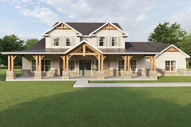 Dream House Plan - Exterior - Front Elevation 2 for Farmhouse House Plan #1127-21 - 4 bed, 3.5 bath