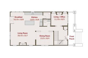 Floor Plan - Main Floor for Craftsman House Plan #461-35 - 4 bed, 2.5 bath