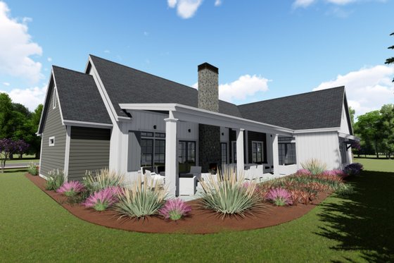 Exterior - Rear Elevation for Farmhouse House Plan #1069-4 - 3 bed, 3 bath