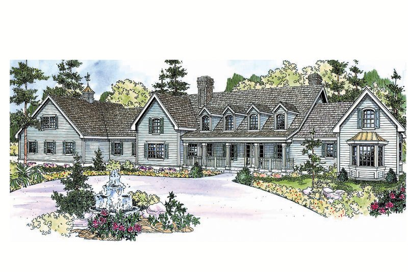 House Blueprint - Country Exterior - Front Elevation Plan #124-701