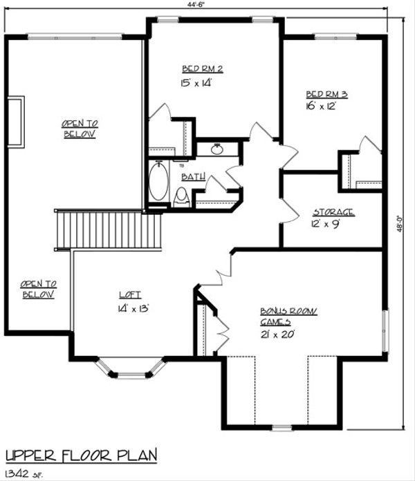Home Plan - Mediterranean Floor Plan - Upper Floor Plan #320-482