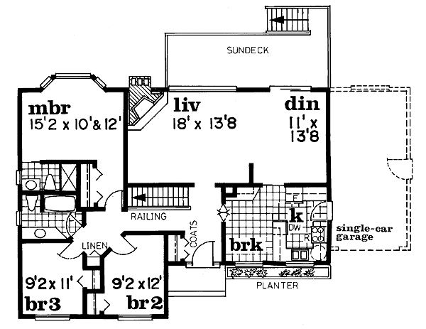 Ranch Floor Plan - Main Floor Plan #47-170