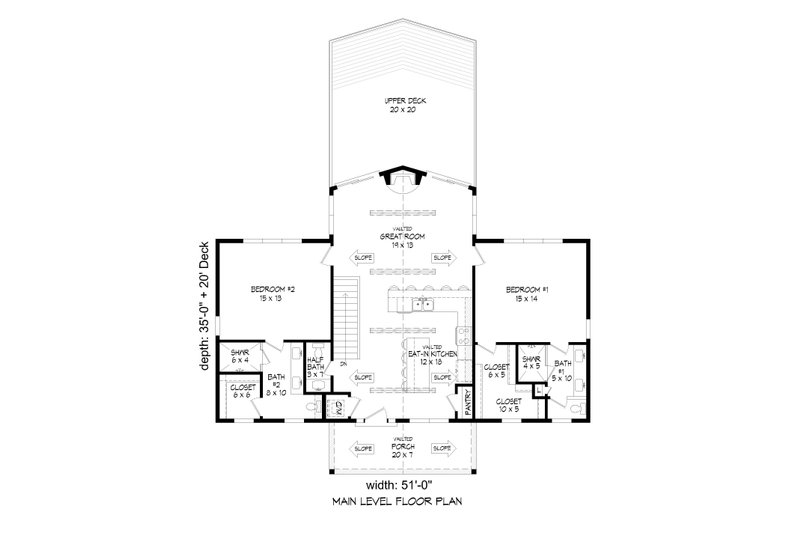 Home Plan - Floor Plan - Main Floor for Country House Plan #932-1028 - 5 bed, 3.5 bath