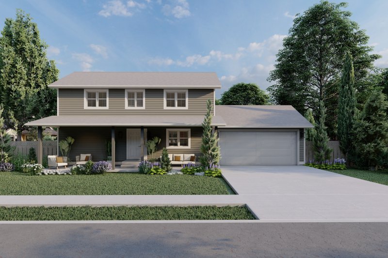 Dream House Plan - Farmhouse Exterior - Front Elevation Plan #1060-235