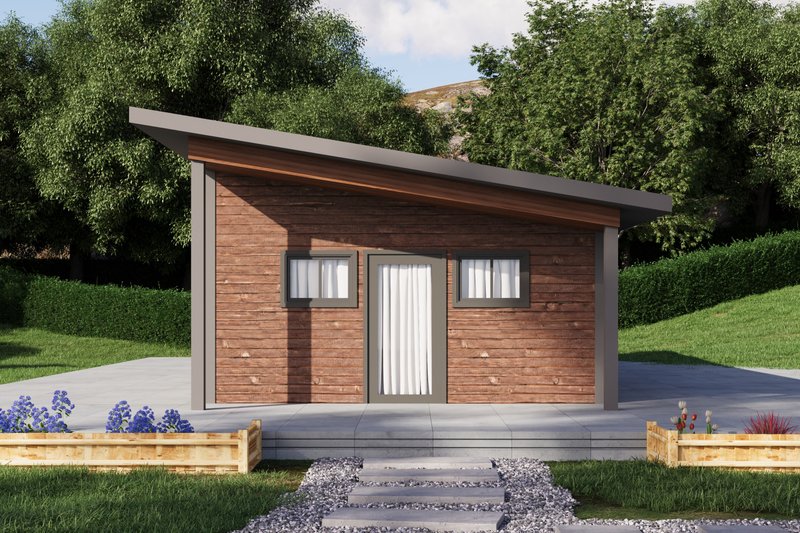 House Plan Design - Exterior - Front Elevation 4 for Modern House Plan #1106-75 - 2 bed, 2 bath