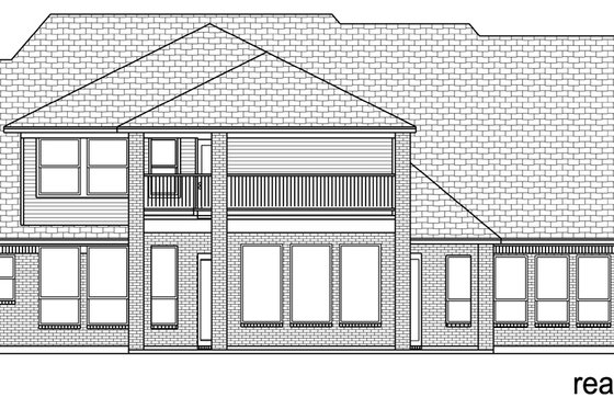 Exterior - Rear Elevation for European House Plan #84-619 - 4 bed, 2.5 bath