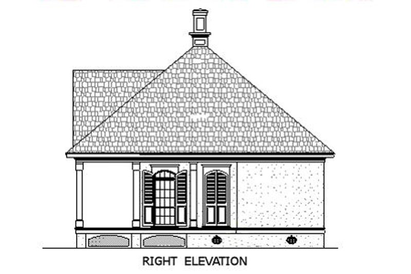 Architectural House Design - Exterior - Other Elevation 1 for Southern House Plan #45-253 - 1 bed, 1 bath