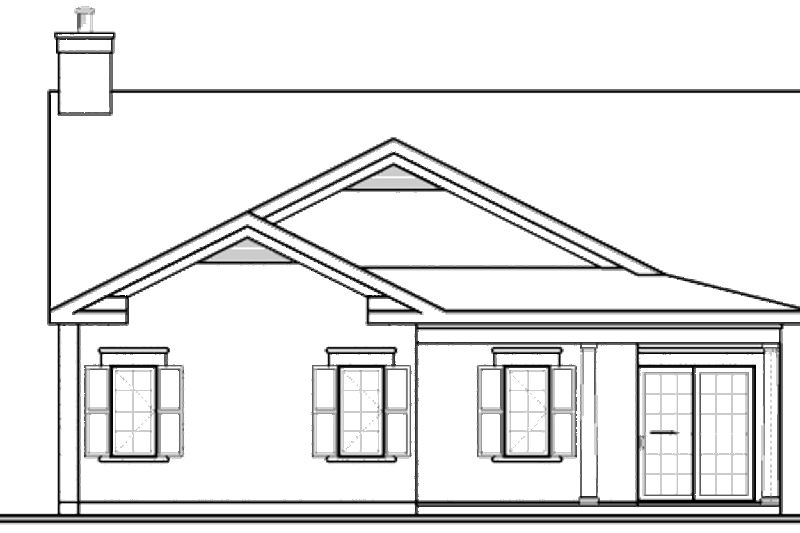 Home Plan - Exterior - Rear Elevation for Southern House Plan #23-2208 - 3 bed, 2 bath