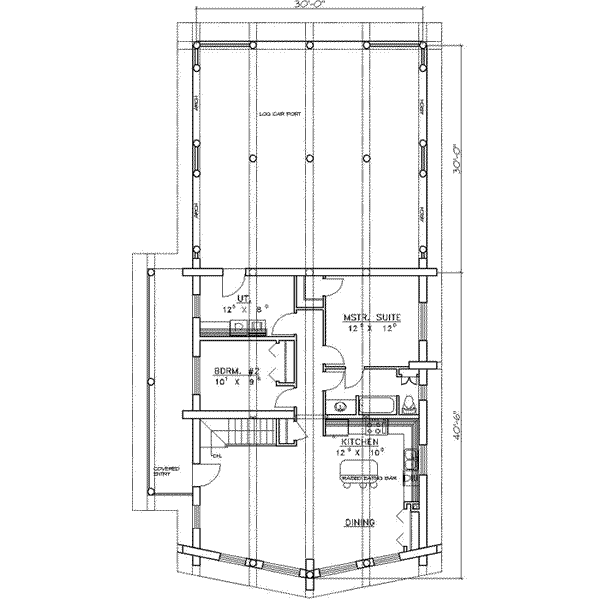 House Blueprint - Log Floor Plan - Main Floor Plan #117-119