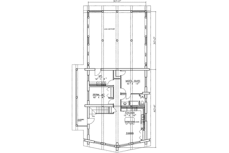 Dream House Plan - Floor Plan - Main Floor for Log House Plan #117-119 - 3 bed, 3 bath
