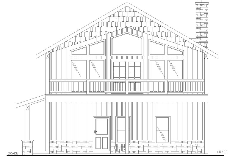 House Blueprint - Exterior - Front Elevation 3 for Craftsman House Plan #117-1022 - 3 bed, 3 bath
