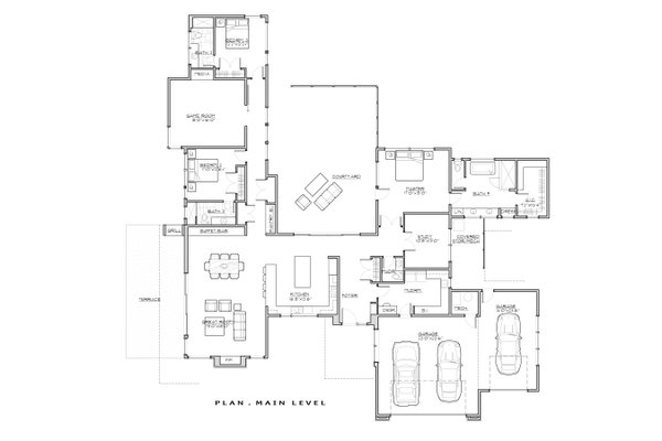Architectural House Design - Contemporary Floor Plan - Main Floor Plan #892-35