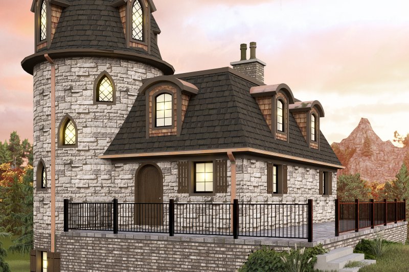 House Design - Exterior - Other Elevation 4 for European House Plan #1064-322 - 1 bed, 1 bath