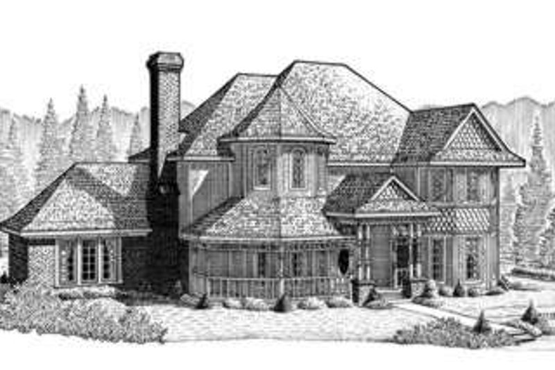 Architectural House Design - Victorian Exterior - Front Elevation Plan #410-208