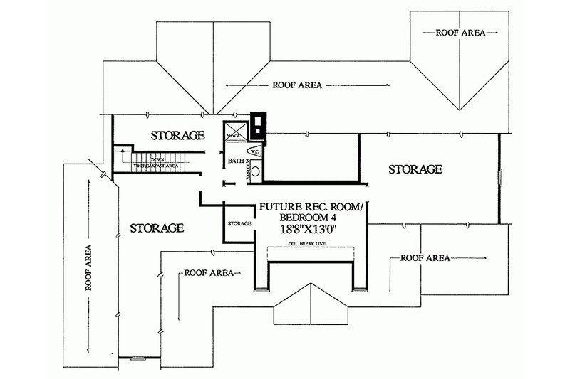 Home Plan - Upper level floor plan - 2700 square foot Southern home
