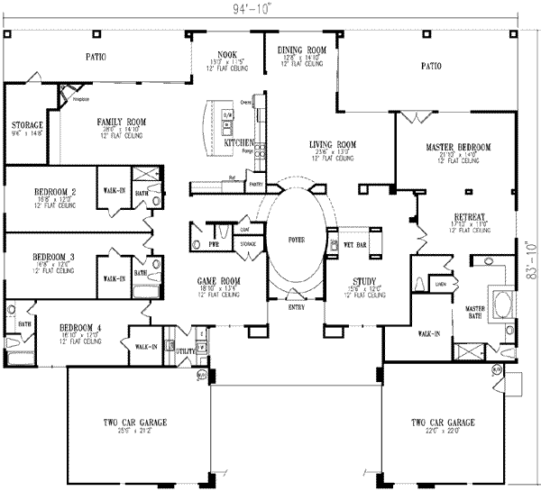 House Blueprint - Floor Plan - Main Floor Plan #1-922