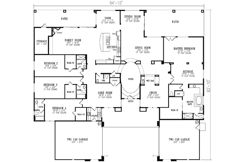 Dream House Plan - Floor Plan - Main Floor House Plan #1-922 - 4 bed, 4.5 bath