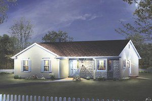 Ranch Exterior - Front Elevation Plan #57-421