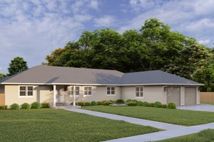 Exterior - Front Elevation 3 for Ranch House Plan #1060-31 - 3 bed, 2 bath