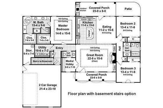 Floor Plan - Other Floor for Country House Plan #21-197 - 3 bed, 2.5 bath