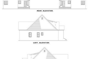Exterior - Rear Elevation for Traditional House Plan #17-2008 - 3 bed, 2.5 bath