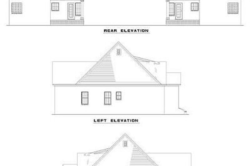 Home Plan - Exterior - Rear Elevation for Traditional House Plan #17-2008 - 3 bed, 2.5 bath
