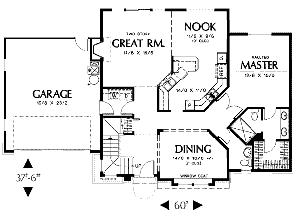 Home Plan - Tudor Floor Plan - Main Floor Plan #48-211