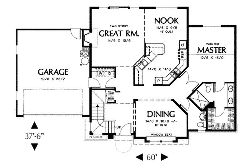 House Design - Floor Plan - Main Floor for Tudor House Plan #48-211 - 4 bed, 2.5 bath