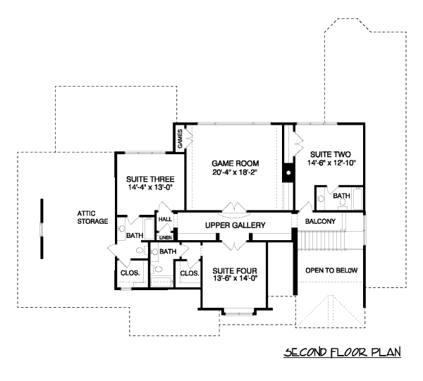Craftsman Floor Plan - Upper Floor Plan #413-859