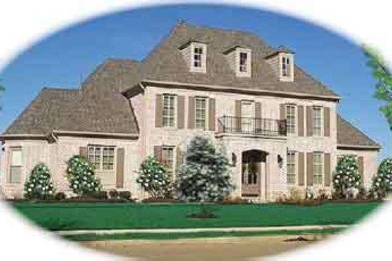 Exterior - Front Elevation for European House Plan #81-611 - 3 bed, 4.5 bath