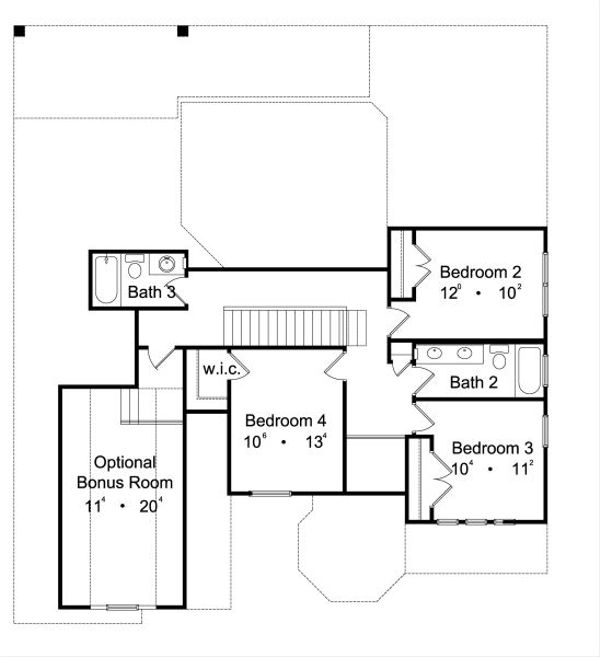 Architectural House Design - European Floor Plan - Upper Floor Plan #417-288