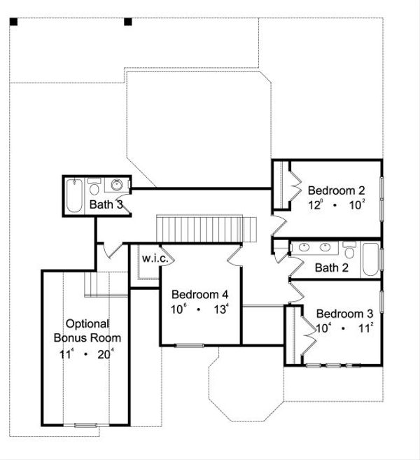 Architectural House Design - European Floor Plan - Upper Floor Plan #417-288