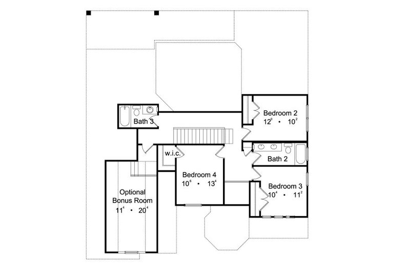 Architectural House Design - Floor Plan - Upper Floor for European House Plan #417-288 - 4 bed, 3.5 bath