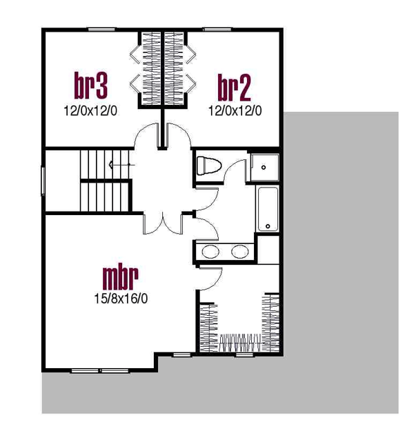 Farmhouse Floor Plan - Upper Floor Plan #435-2
