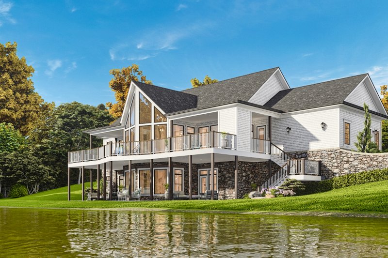 Architectural House Design - Exterior - Rear Elevation 1 for Traditional House Plan #54-710 - 4 bed, 4 bath